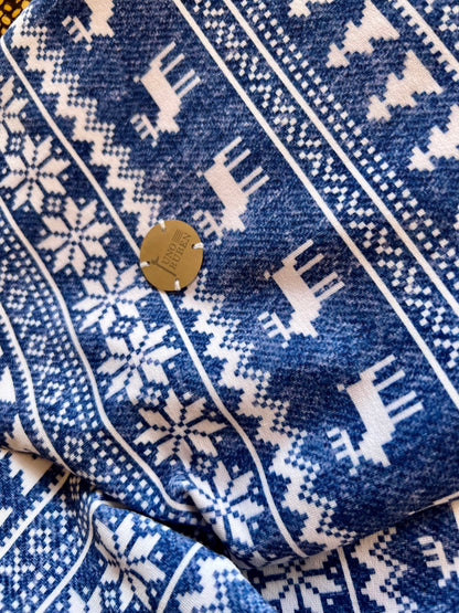 Blue reindeer Christmas top