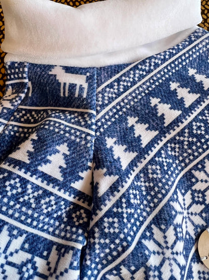 Blue reindeer Christmas top