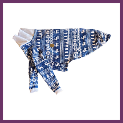 Blue reindeer Christmas top